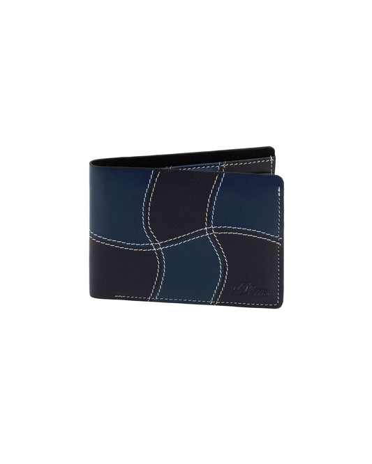 Dime Wave Leather Wallet - Navy