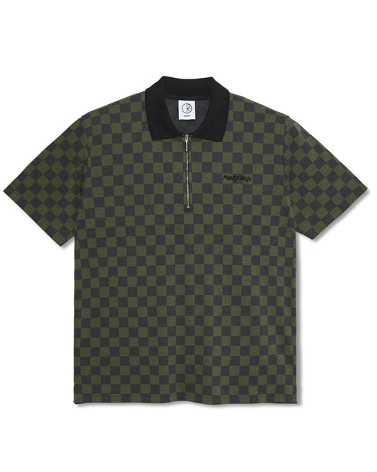 Polar Jacques Checkered SS Polo Shirt - Black / Green