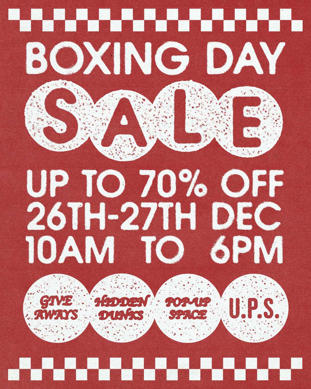 U.P.S. skate shop boxing day sale 
