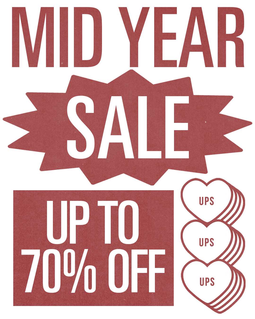 U.P.S. skate shop mid year sale poster