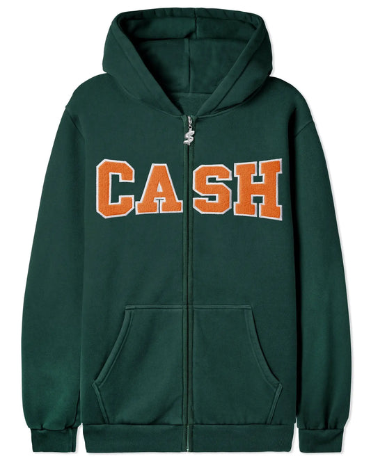 Cash Only Campus Zip-Thru Hood - Forest Hoodies