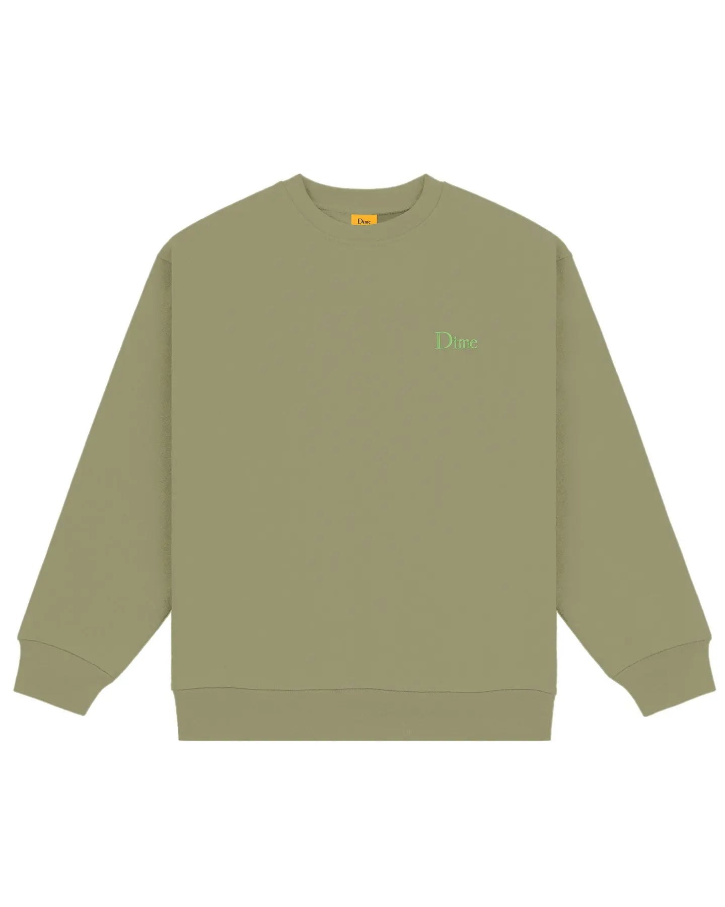 Dime Classic Small Logo Crewneck - Army Green Sweaters