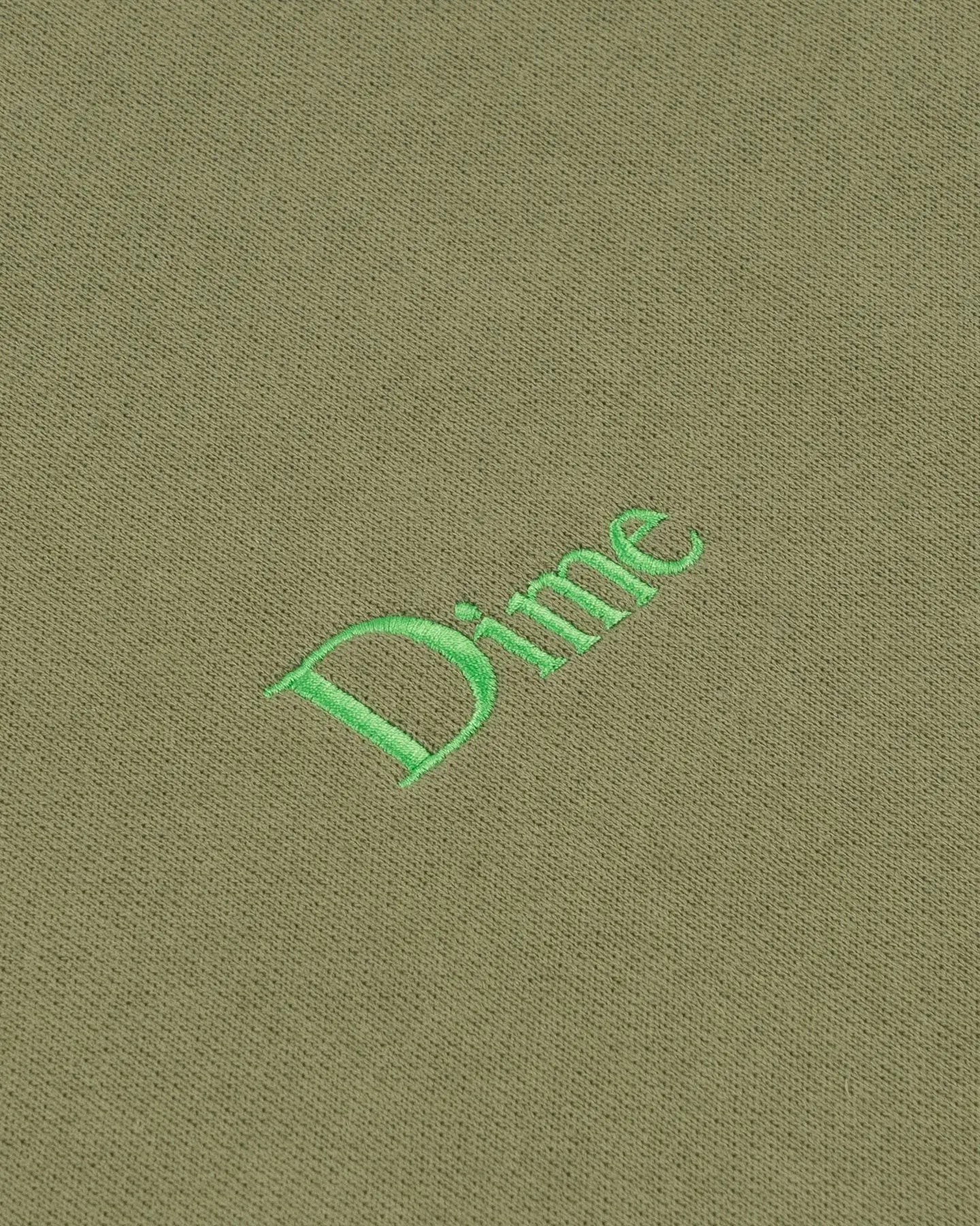 Dime Classic Small Logo Crewneck - Army Green Sweaters