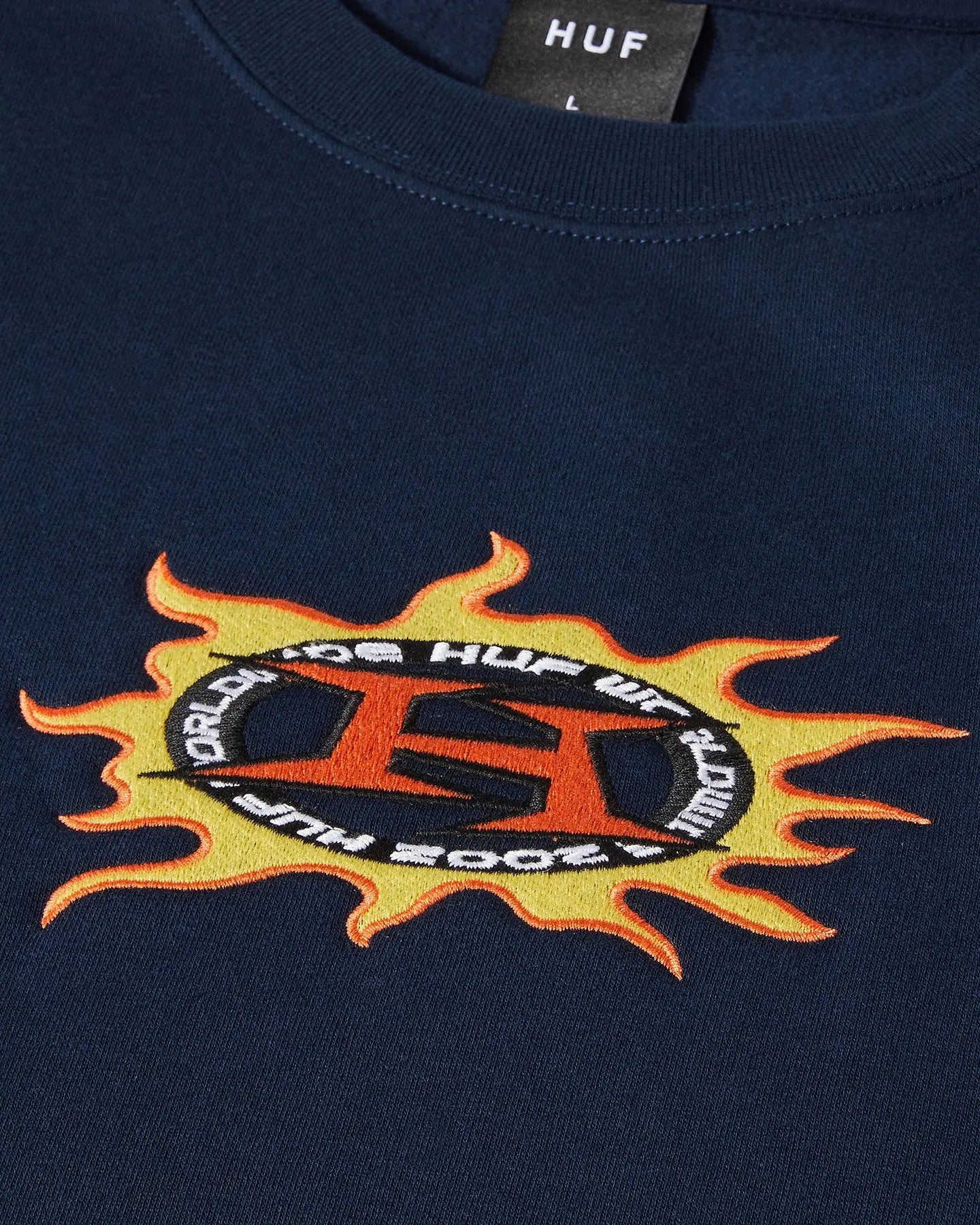 HUF Fire Crewneck - Navy Sweaters
