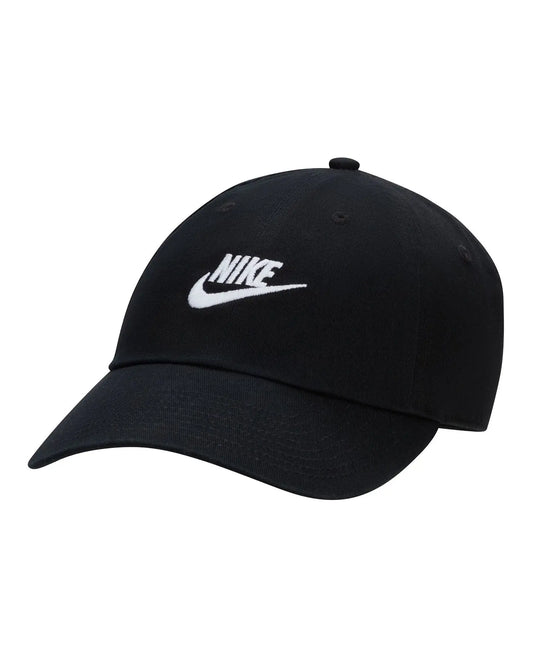 Nike Club Unstructured Futura Wash Cap - Black / White Caps