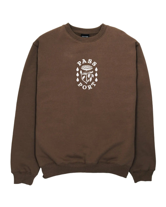 Pass Port Fountain Embroidery Sweater - Bark Sweaters