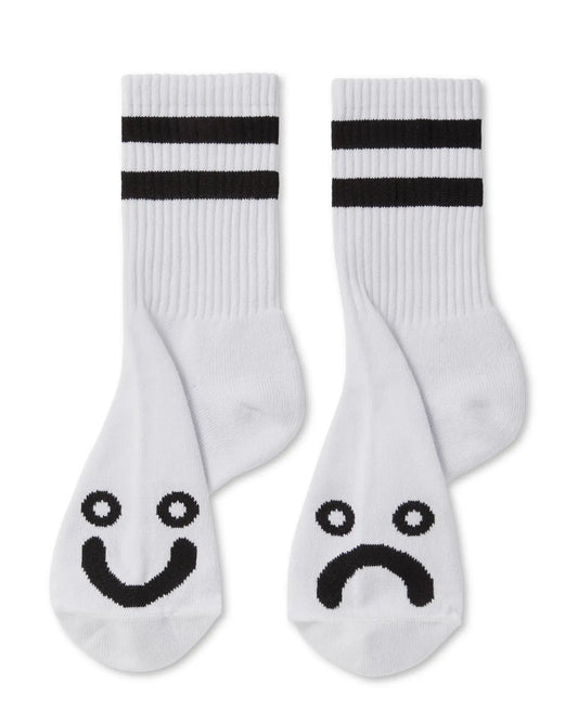 Polar Happy Sad Sock - White Socks