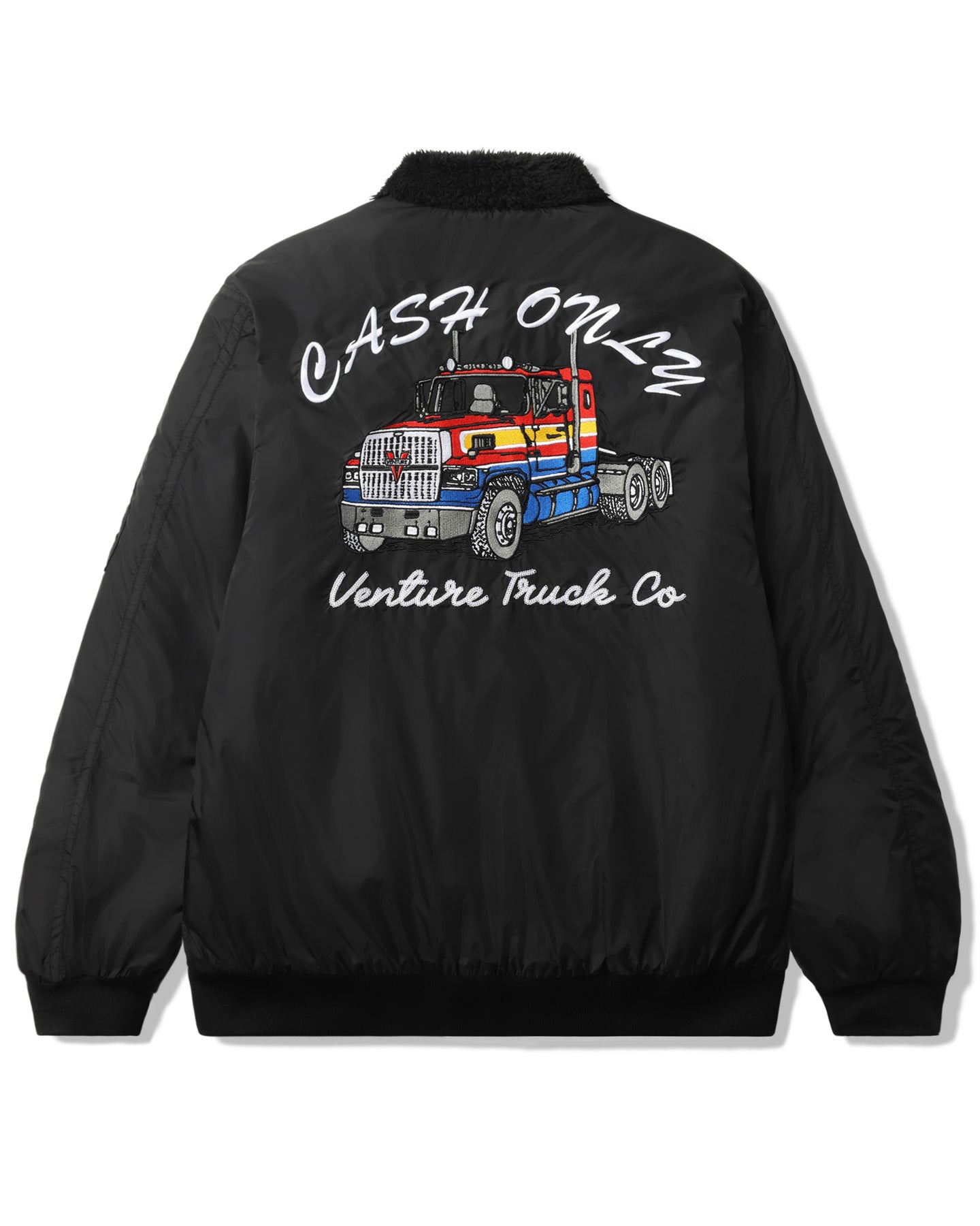 Cash Only Trucker Jacket - Black